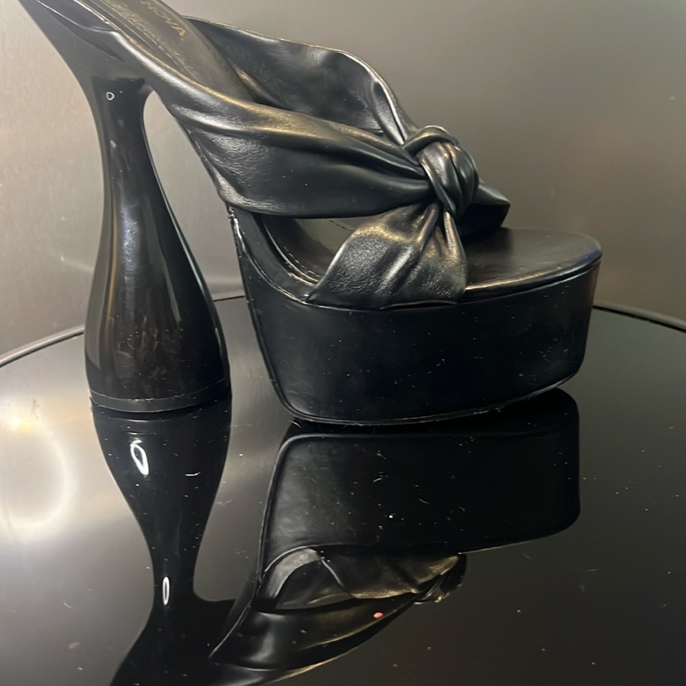 Fashion Nova Black Platform Shoes with Stiletto Heel